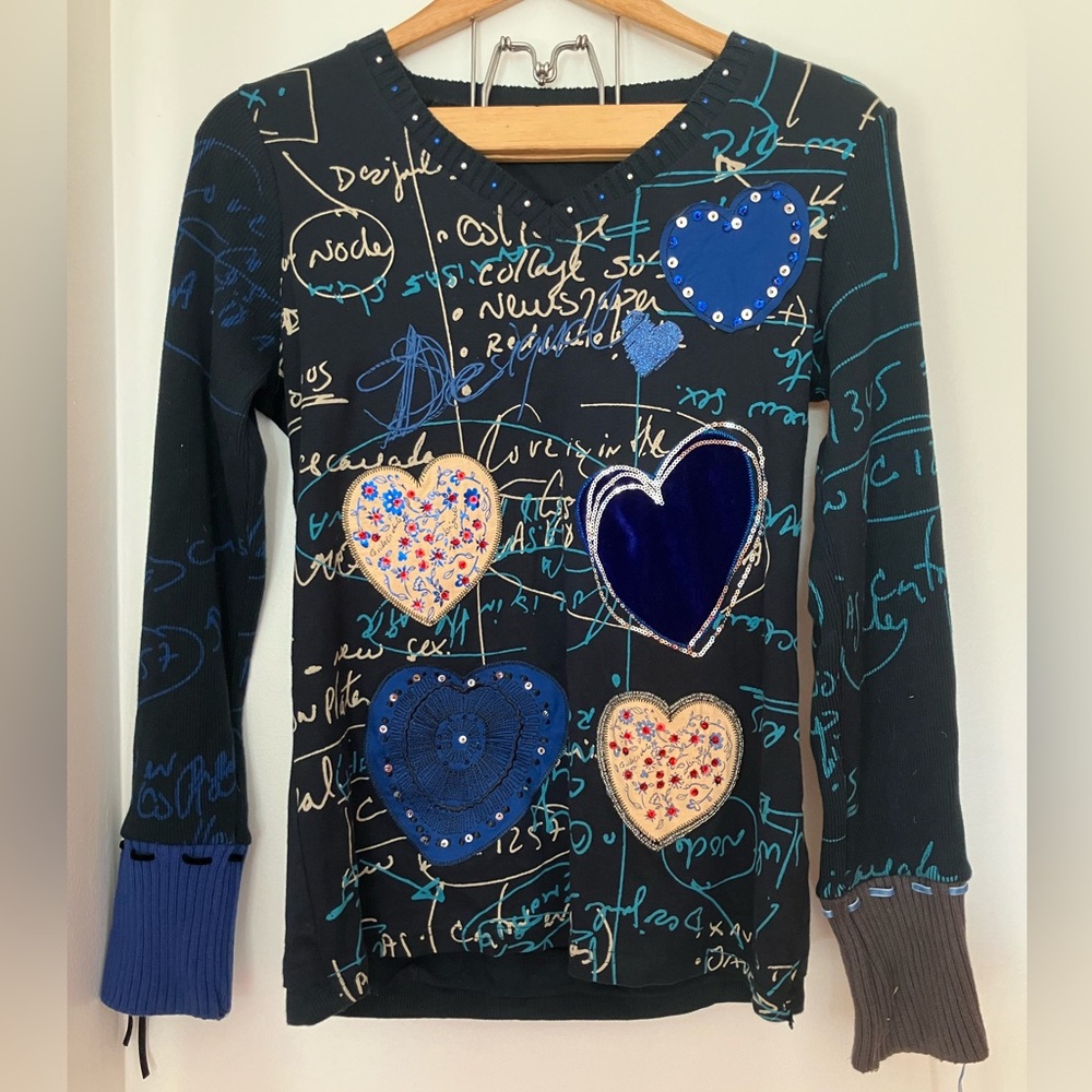 Desigual Kids Long Sleeve Shirt with Heart Designs